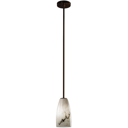 LumenAria 4 inch Dark Bronze Pendant Ceiling Light in White Cord, Tall Tapered Cylinder, 1000 Lm LED