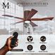 Atlas Irene-5HLK 42 inch Walnut Tone Ceiling Mount Paddle Fan, Flush Mounted