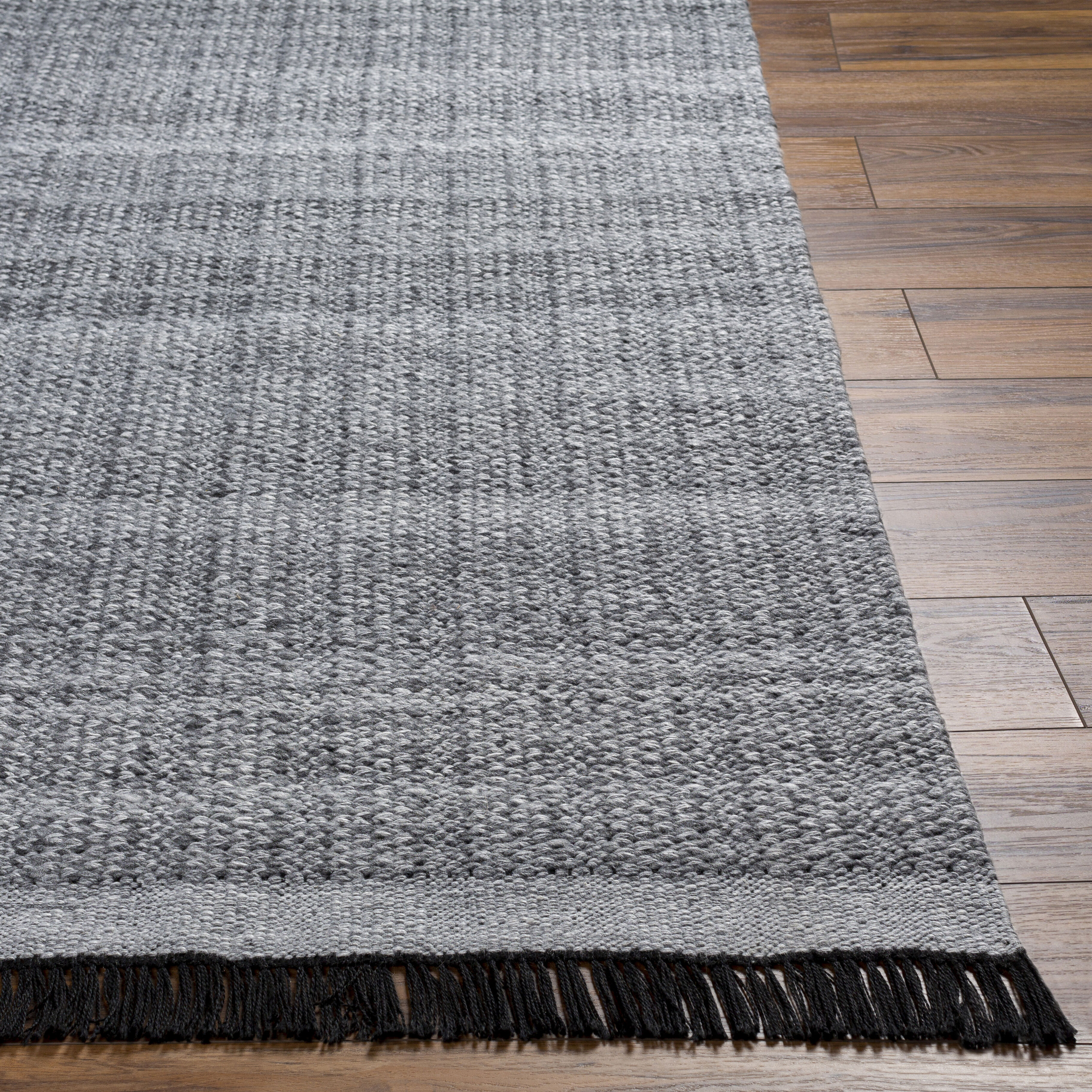 Clover 90 X 60 inch Black Rug, Rectangle