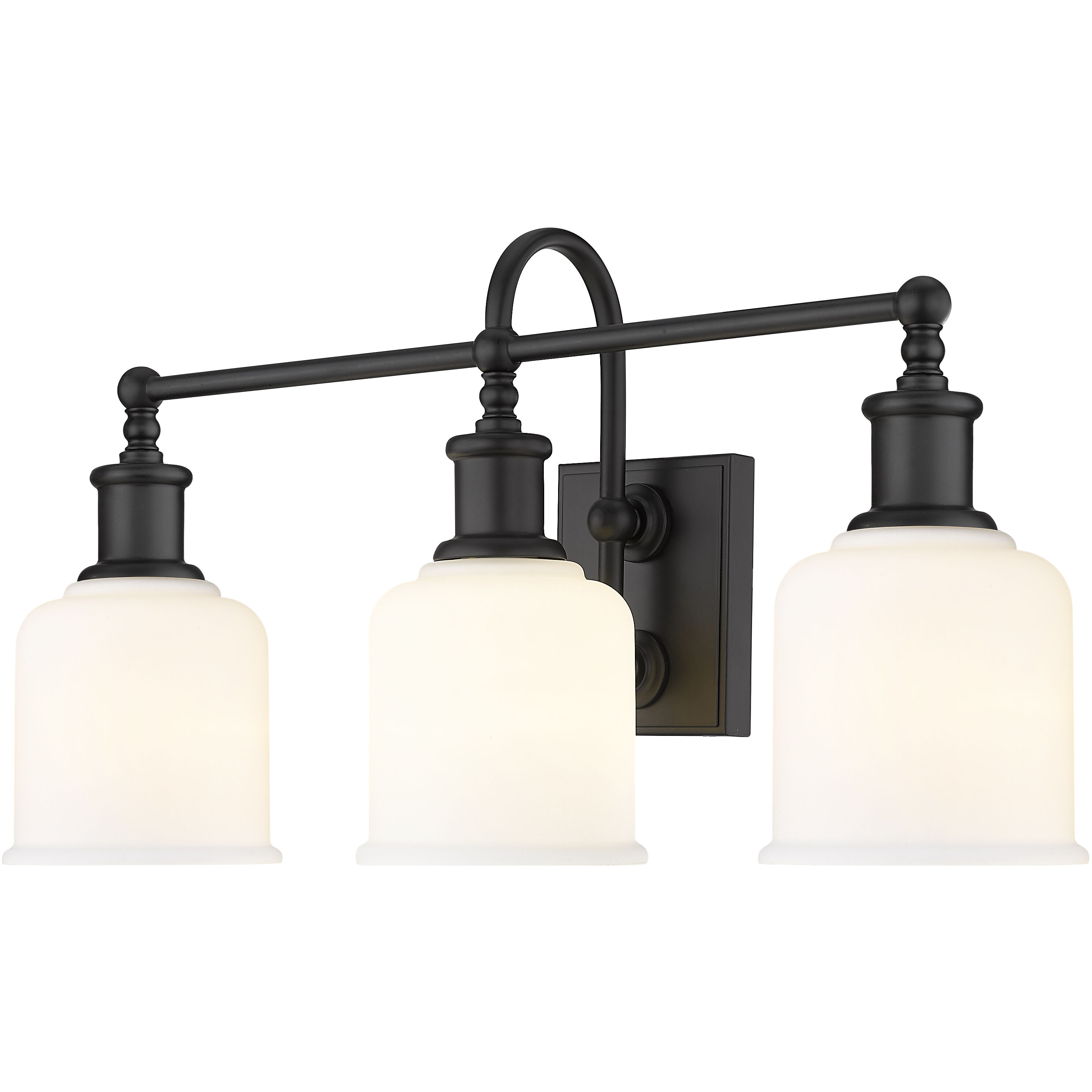 Bryant 3 Light 24 inch Matte Black Vanity Wall Light
