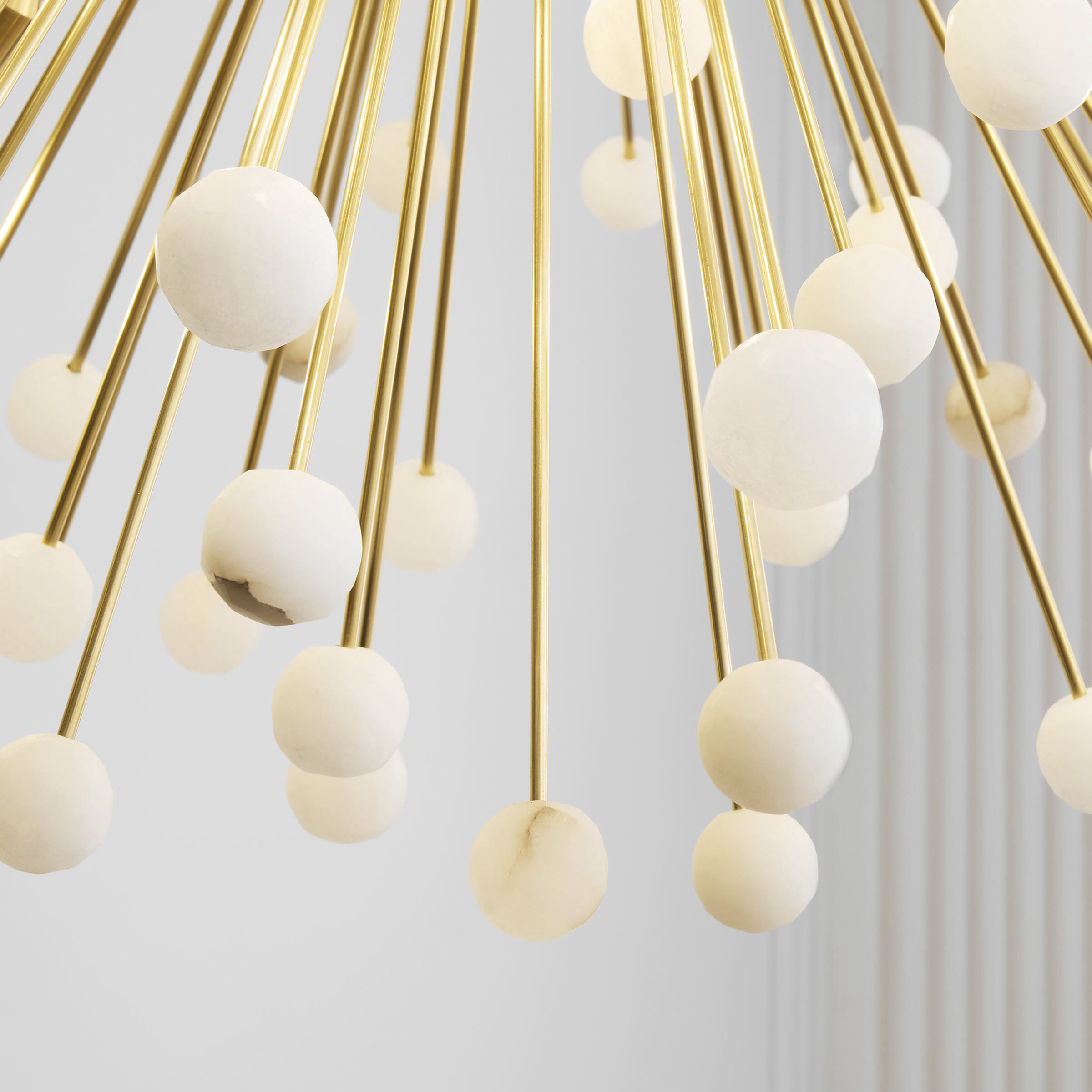 Suzanne Kasler Lys LED 41 inch Hand-Rubbed Antique Brass and Alabaster Chandelier Ceiling Light