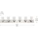 Merry 6 Light 48 inch Brushed Nickel Bath Vanity Light Wall Light