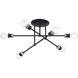 Delacroix 6 Light 28 inch Black with Brushed Nickel Accents Semi-Flush Ceiling Light