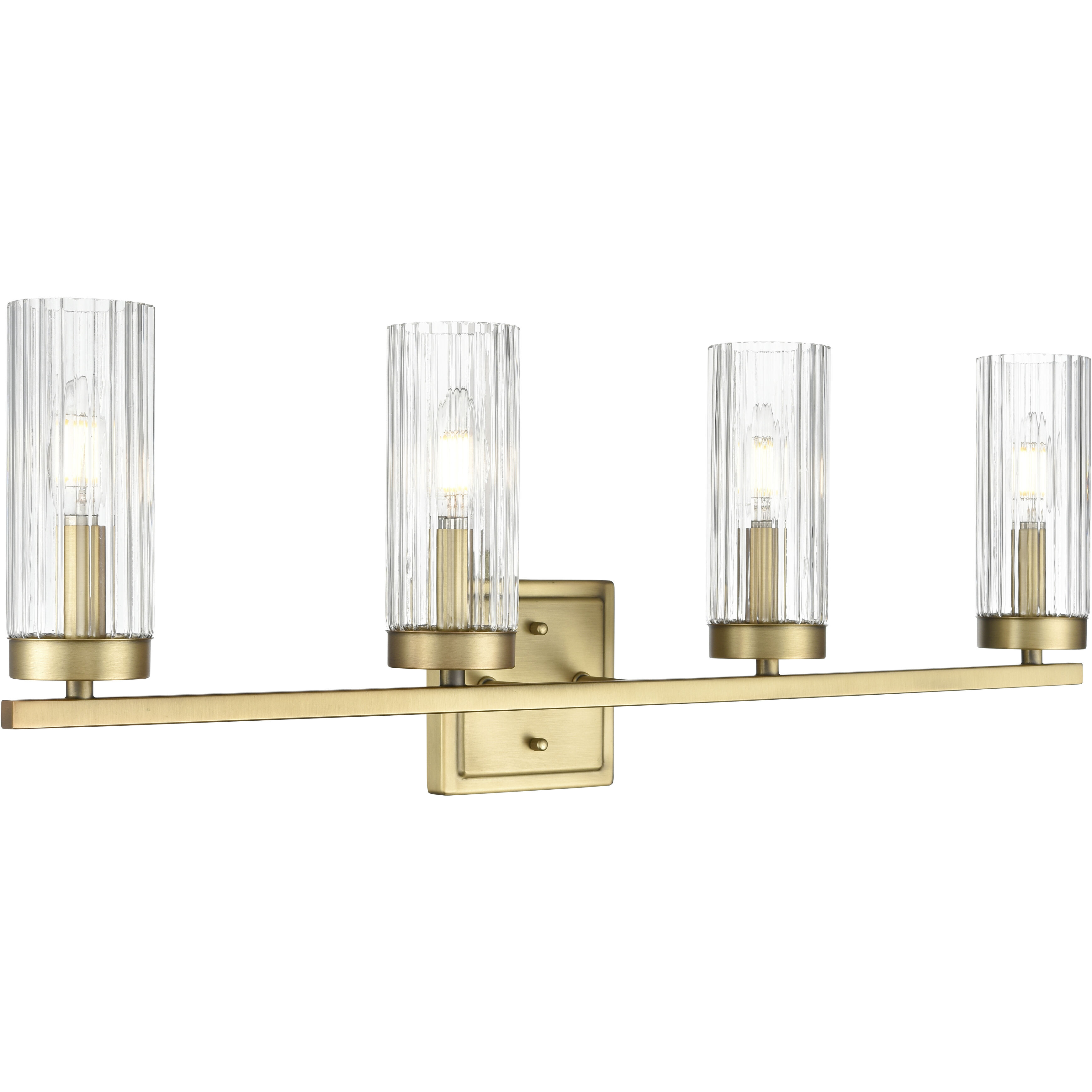 Iversen 4 Light 29.75 inch Vintage Brass Bathroom Vanity Light Wall Light