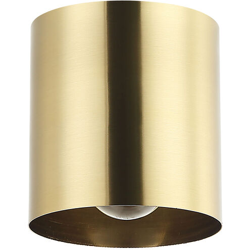Theron 1 Light 4.75 inch Aged Brass Flush Mount Ceiling Light