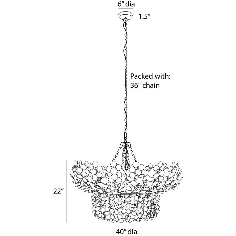 Bilal 40 inch Eucalyptus&nbsp;Coconut Shell Chandelier Ceiling Light