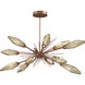 Rock Crystal LED 53.4 inch Burnished Bronze Linear Pendant Ceiling Light in Chilled Bronze, 2700K LED, Oval Starburst