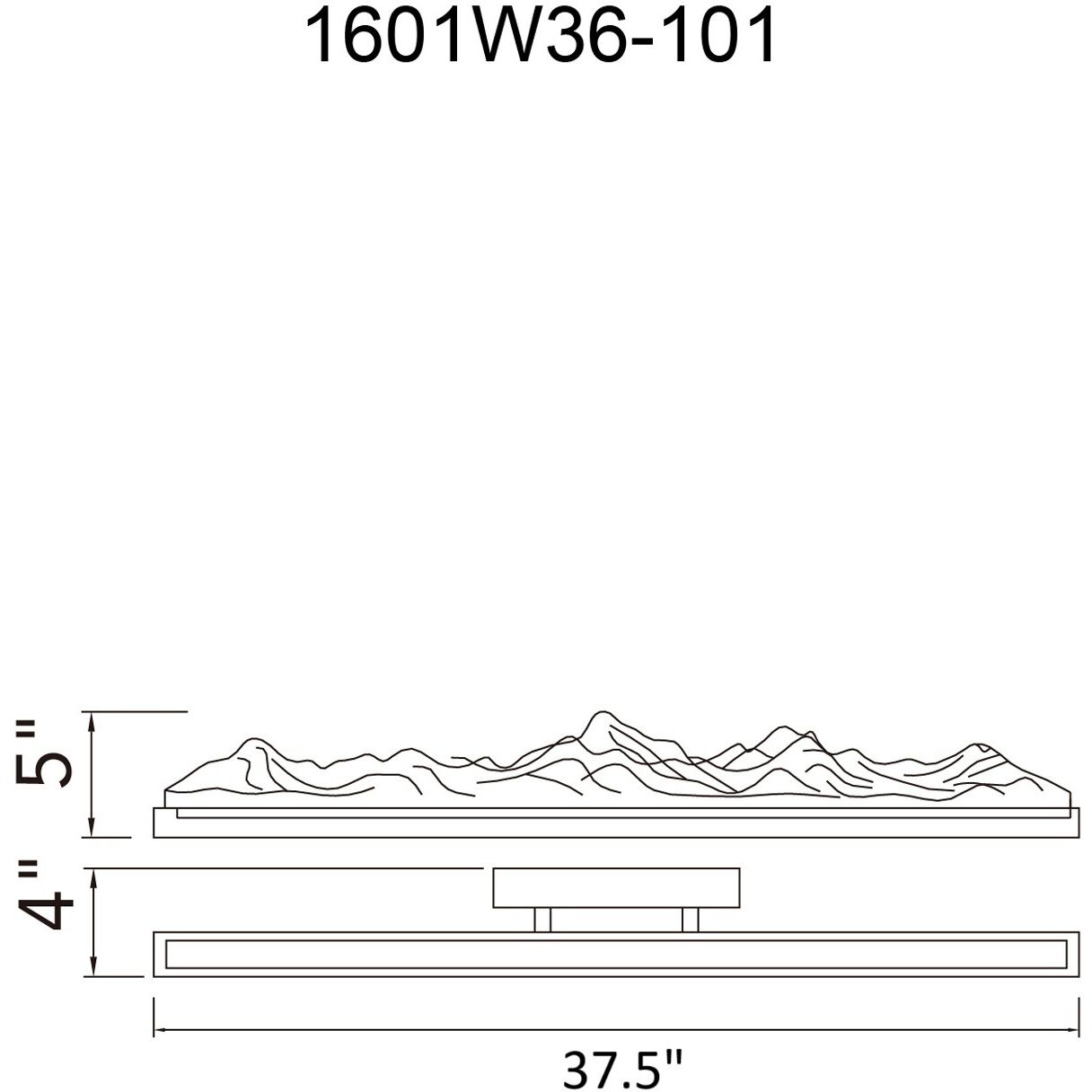Himalayas LED 36 inch Black Vanity Light Wall Light