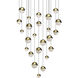 Grapes LED 27 inch Brass Pendant Ceiling Light in Assorted
