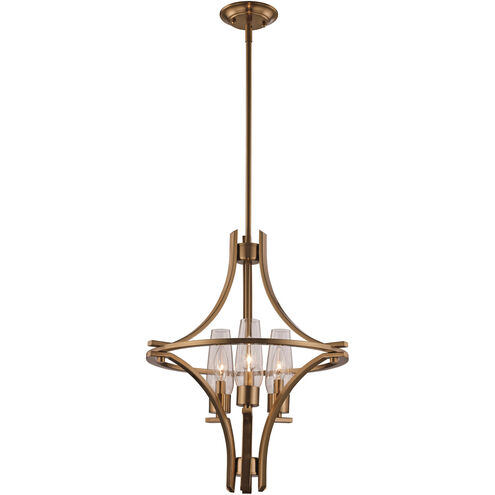 Salinas 3 Light 19 inch Antique Gold Pendant Ceiling Light