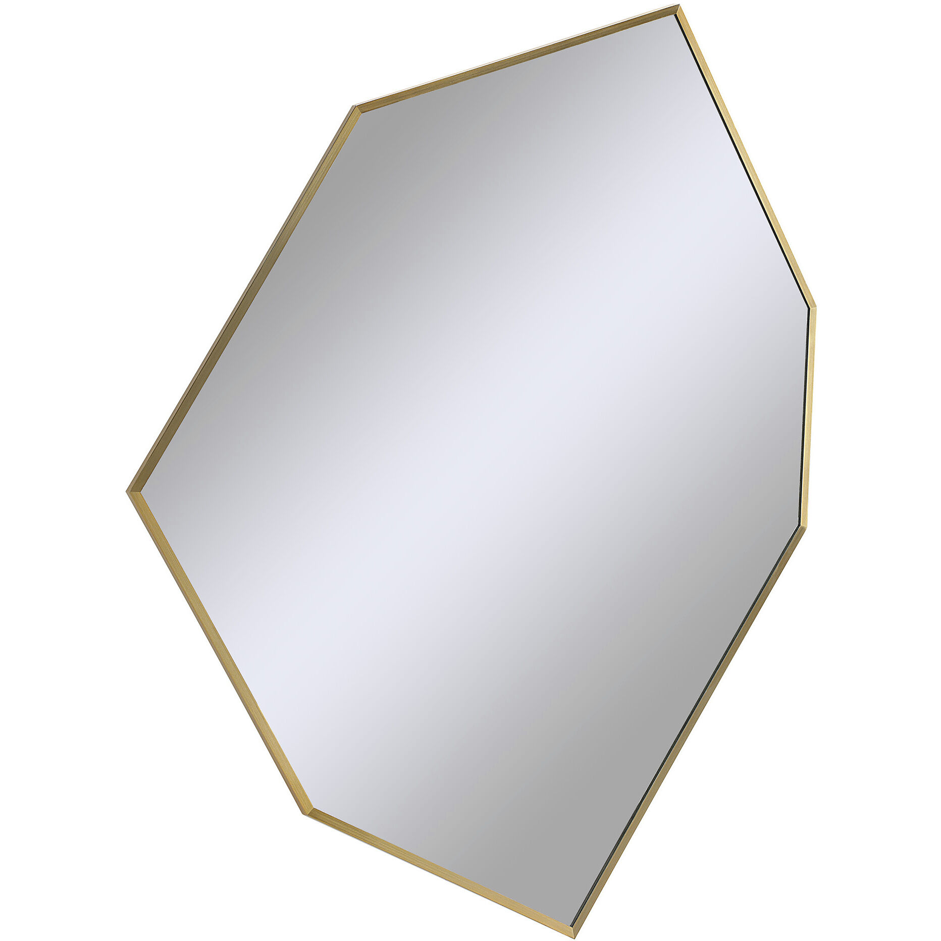 Devika 41 X 31 inch Clear and Satin Brass Wall Mirror