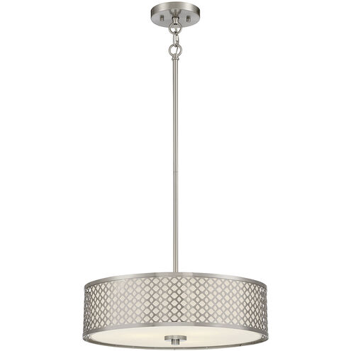Modern 3 Light 18 inch Brushed Nickel Pendant Ceiling Light
