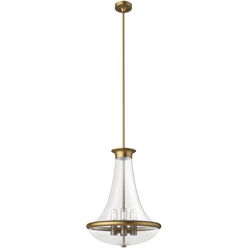 Marcel 4 Light 17.5 inch Vintage Brass Down Pendant Ceiling Light