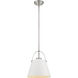 Z-Studio 1 Light 12.5 inch Matte White and Brushed Nickel Pendant Ceiling Light