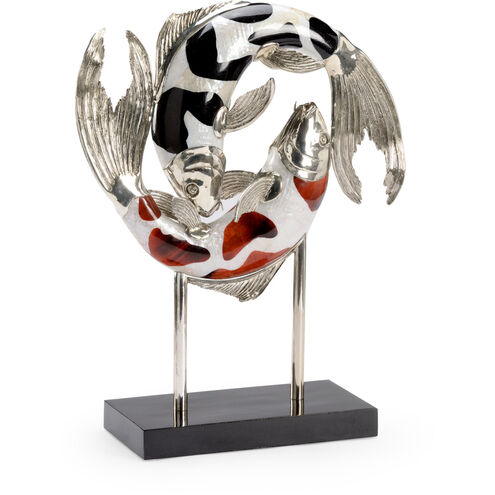 Chelsea House Silver Plated/Natural Kabibi Koi Fish on Stand Accent