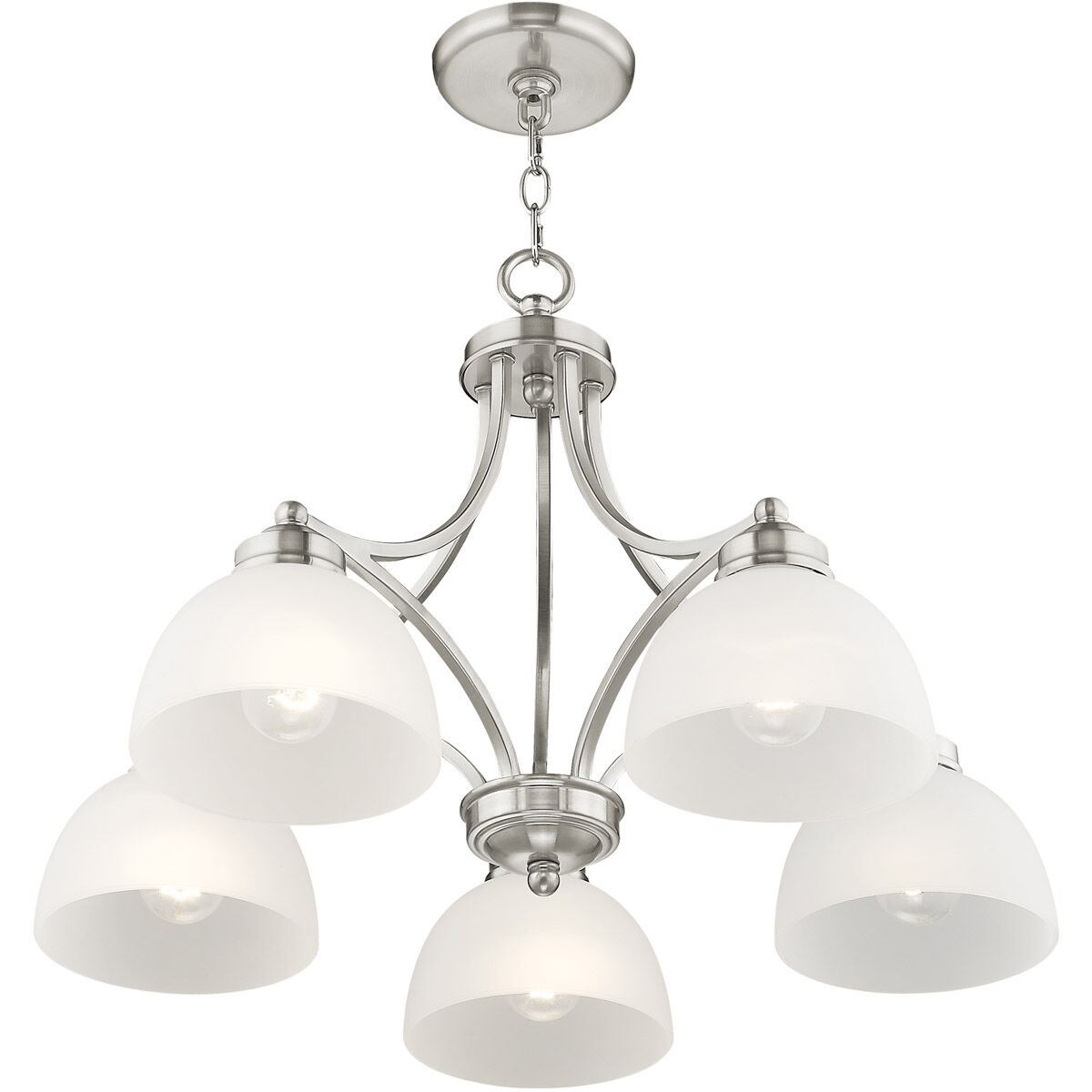 Somerset 5 Light 25 inch Brushed Nickel Chandelier Ceiling Light