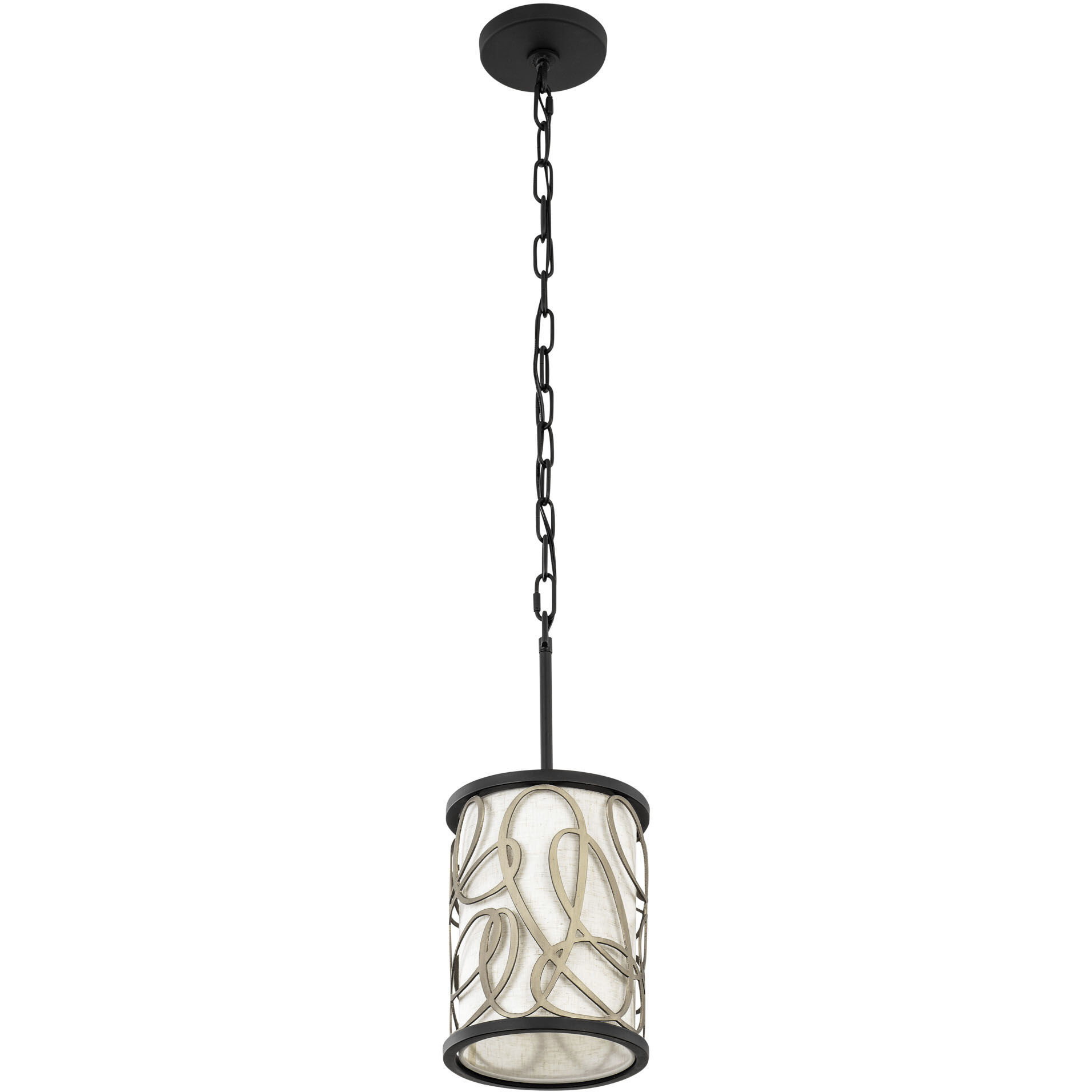 Scribble 1 Light 8 inch Matte Black with Artifact Mini Pendant Ceiling Light, Smithsonian Collaboration