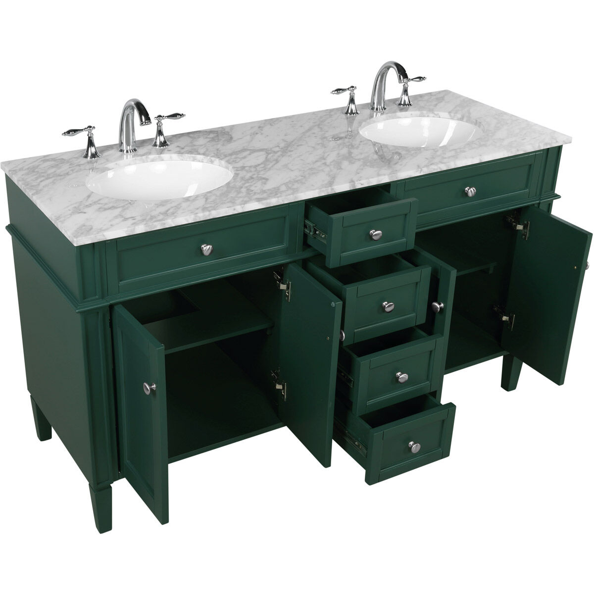 Park Avenue 60 X 22 X 35 inch Green Vanity Sink Set