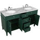 Park Avenue 60 X 22 X 35 inch Green Vanity Sink Set