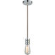 Gatsby Bare Bulb 1 Light 2 inch Polished Chrome Mini Pendant Ceiling Light in Brown, Gatsby