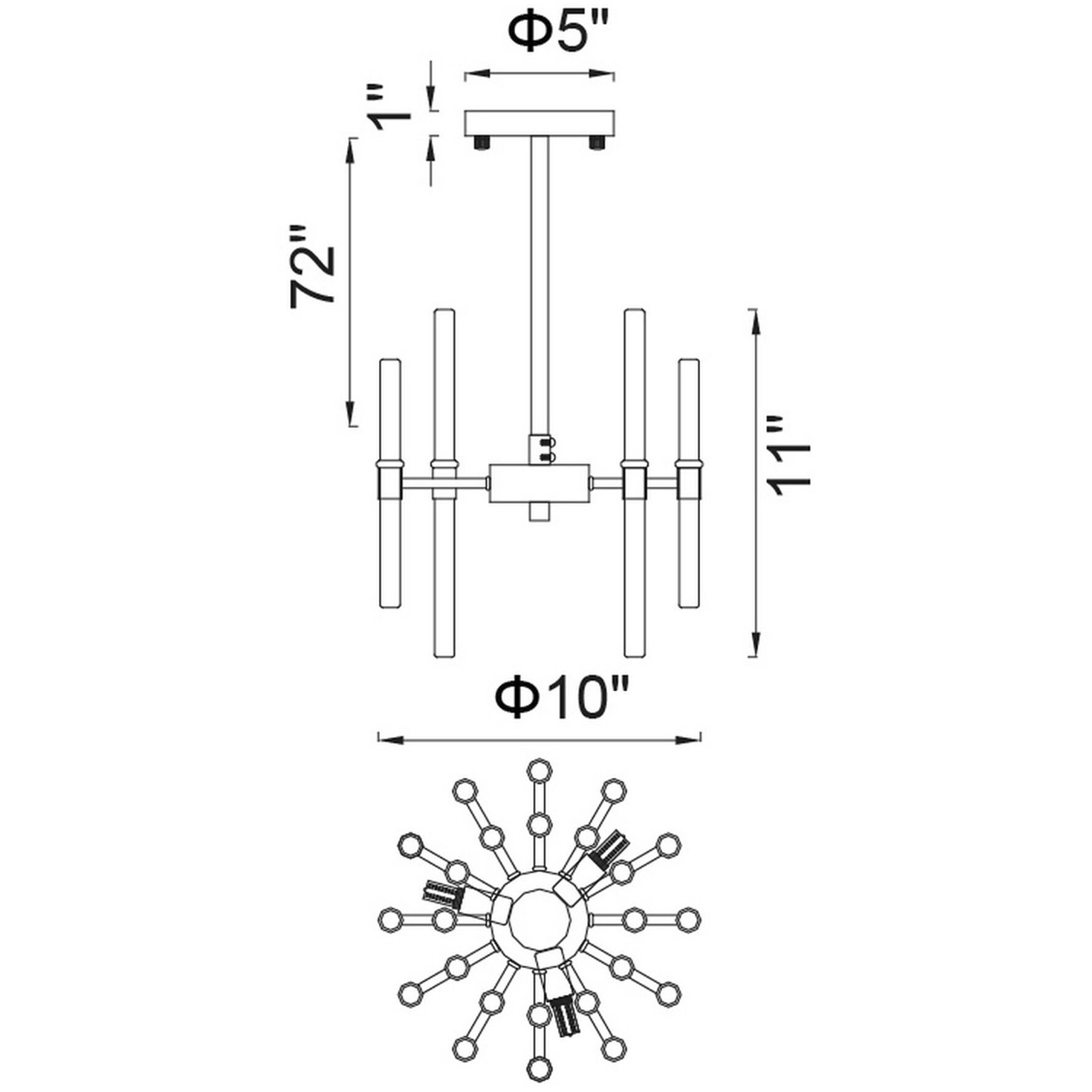 Miroir 3 Light 10 inch Polished Nickel Mini Chandelier Ceiling Light