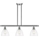 Ballston Ballston Dome 3 Light 36 inch Brushed Satin Nickel Island Light Ceiling Light in Clear Glass