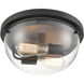 Ashford 2 Light 13 inch Matte Black Indoor Flushmount Ceiling Light