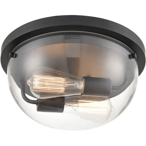 Ashford 2 Light 13 inch Matte Black Indoor Flushmount Ceiling Light