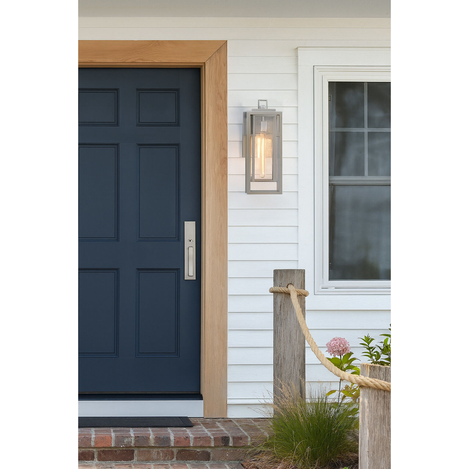 Coastal Elements Estate Series Republic 1 Light 27 inch Satin Nickel Outdoor Wall Mount