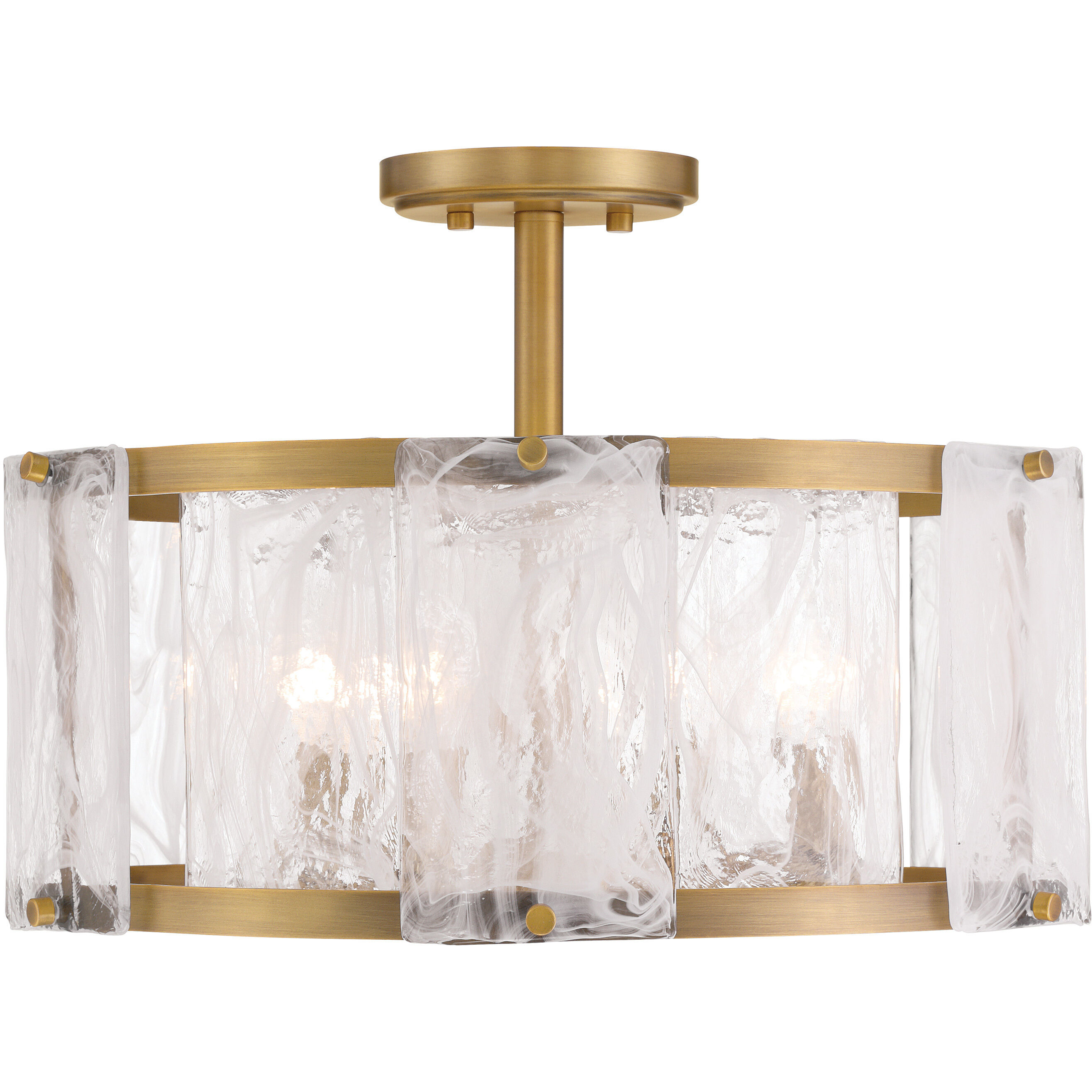 Veil 4 Light 18 inch Legacy Brass Semi Flush Ceiling Light