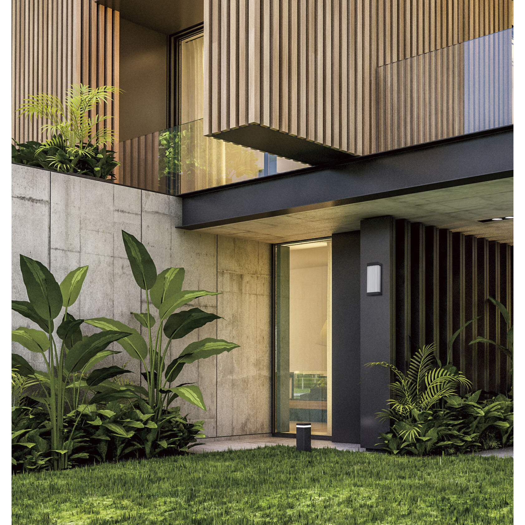 Acropolis LED 18 inch Black Outdoor Wall Mount