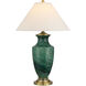 Claude 31.25 inch 150 watt Green and Antique Brass Table Lamp Portable Light