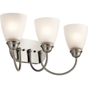 Jolie 3 Light 20 inch Brushed Nickel Wall Mt Bath 3 Arm Wall Light in Incandescent