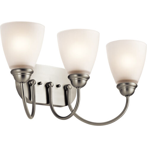 Jolie 3 Light 20 inch Brushed Nickel Wall Mt Bath 3 Arm Wall Light in Incandescent