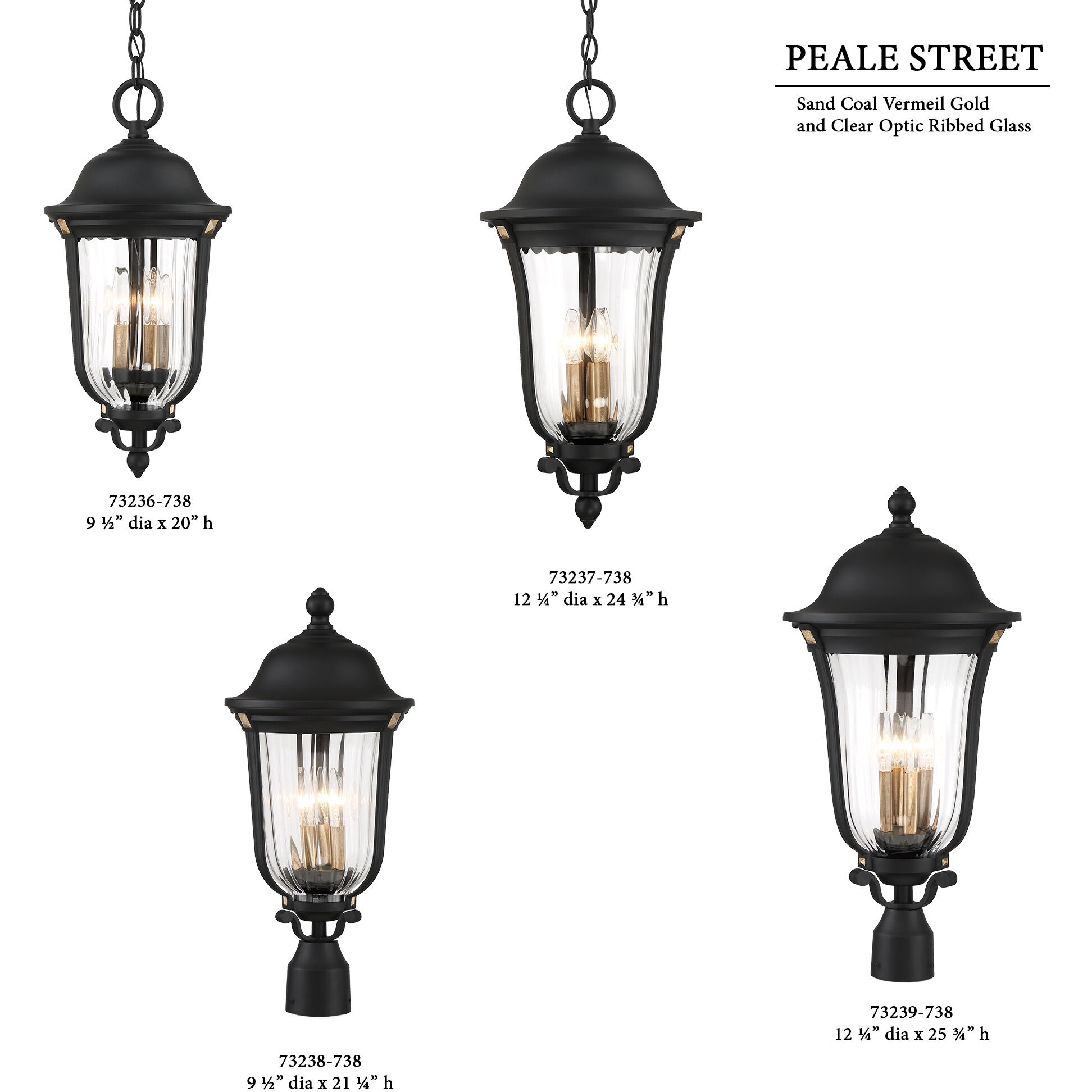 Peale Street 4 Light 12.13 inch Sand Coal And Vermeil Gold Outdoor Hanging Light, The Great Outdoors