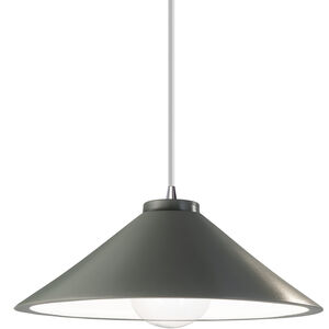 Radiance Collection LED 12 inch Pewter Green with Dark Bronze Pendant Ceiling Light