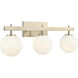 Coretta 3 Light 26 inch Modern Gold Bathroom Vanity Light Wall Light