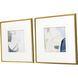 Abstract Blue and White and Beige and Green Framed Art