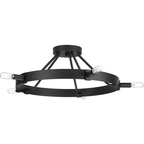 Breckenridge 5 Light 22.5 inch Matte Black Semi-Flush Mount Ceiling Light, Design Series