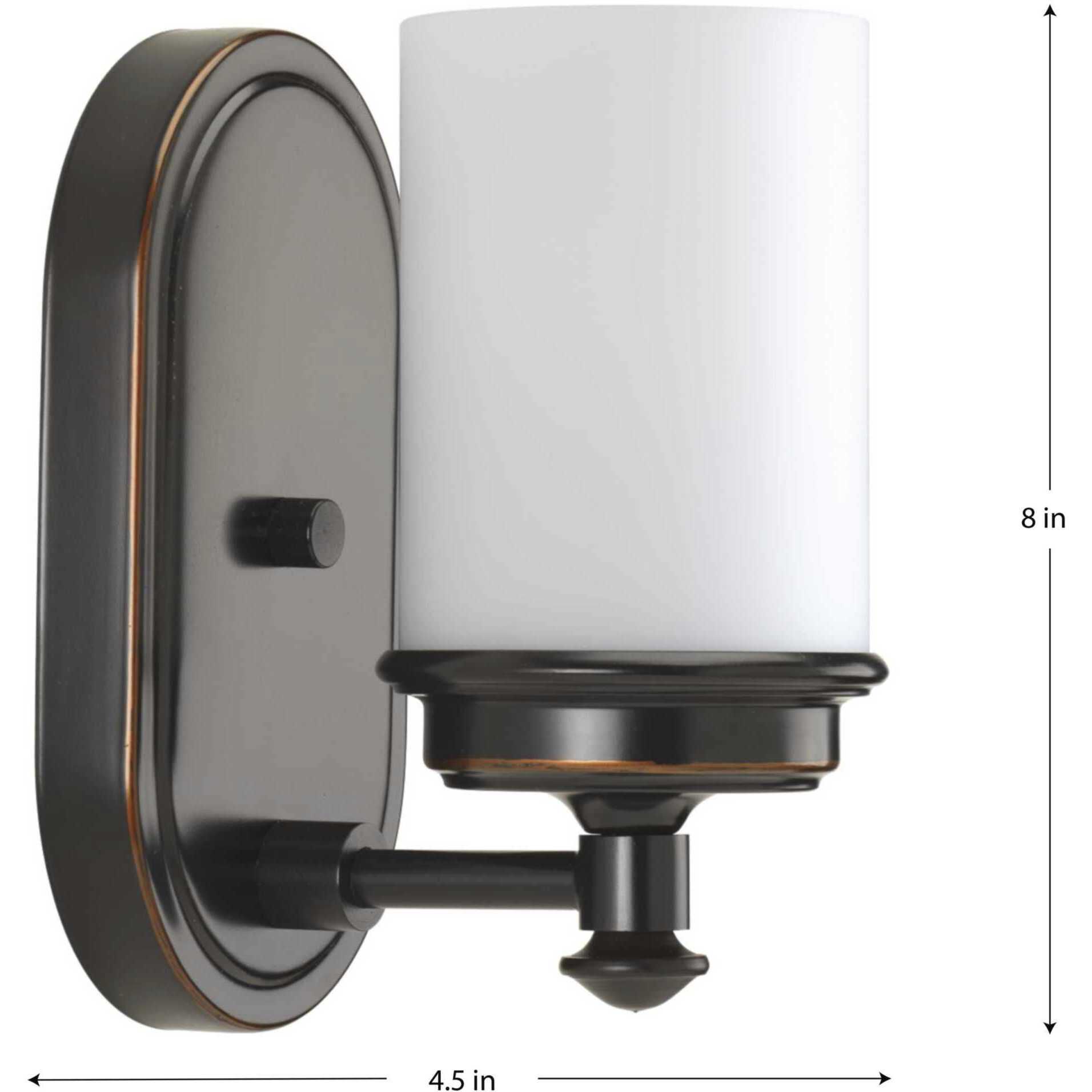 Glide 1 Light 5 inch Rubbed Bronze Bath Vanity Wall Light, Design Series