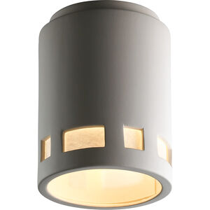 Radiance Cylinder LED 7 inch Hammered Iron Flush-Mount Ceiling Light in 1000 Lm LED