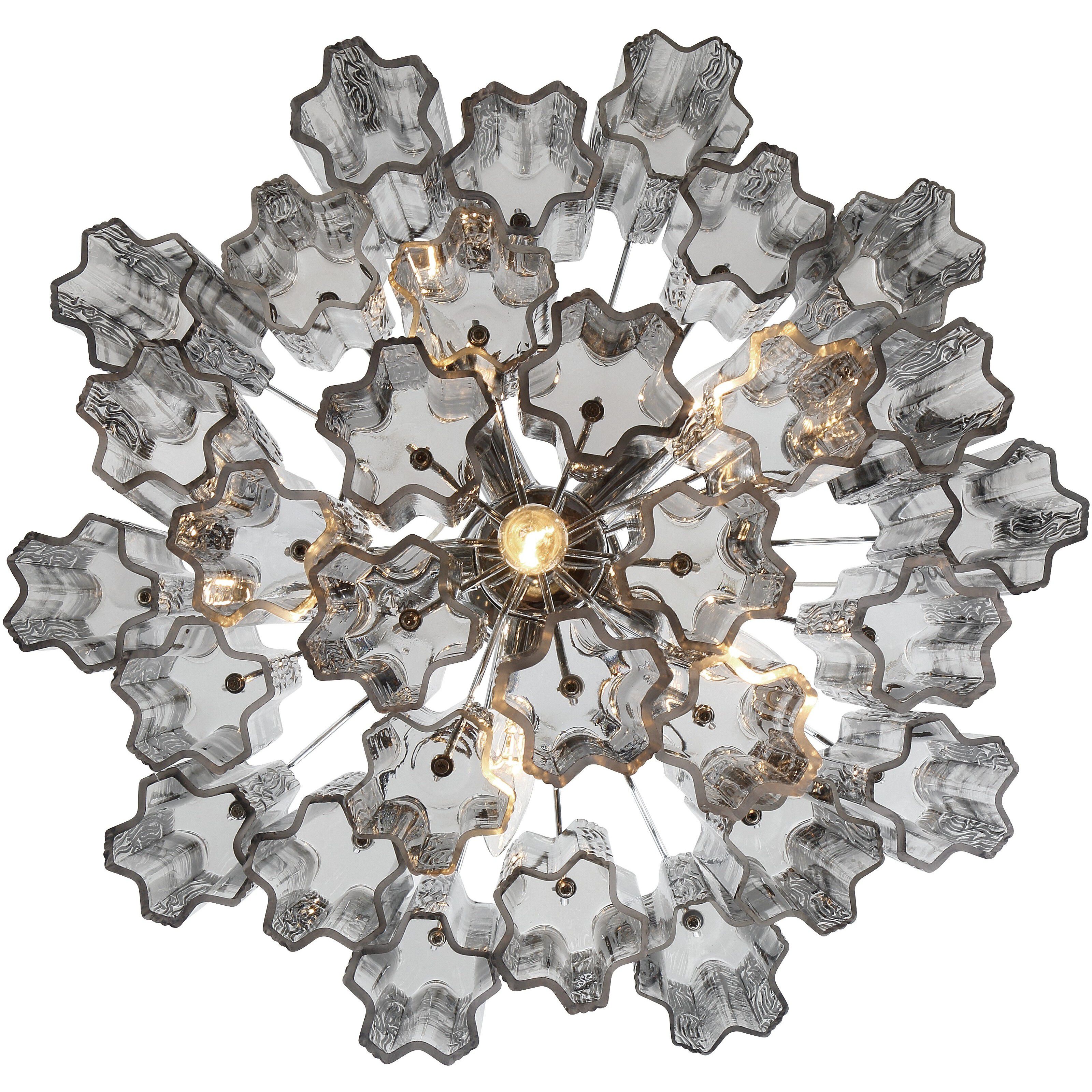 Addis 6 Light 19.75 inch Polished Chrome Chandelier Ceiling Light in Tronchi Glass Smoke