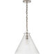 Thomas O'Brien Katie6 1 Light 15.75 inch Polished Nickel Conical Pendant Ceiling Light in Clear Glass