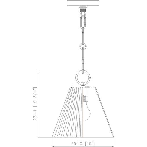 Alaric 1 Light 10 inch Polished Nickel Pendant Ceiling Light