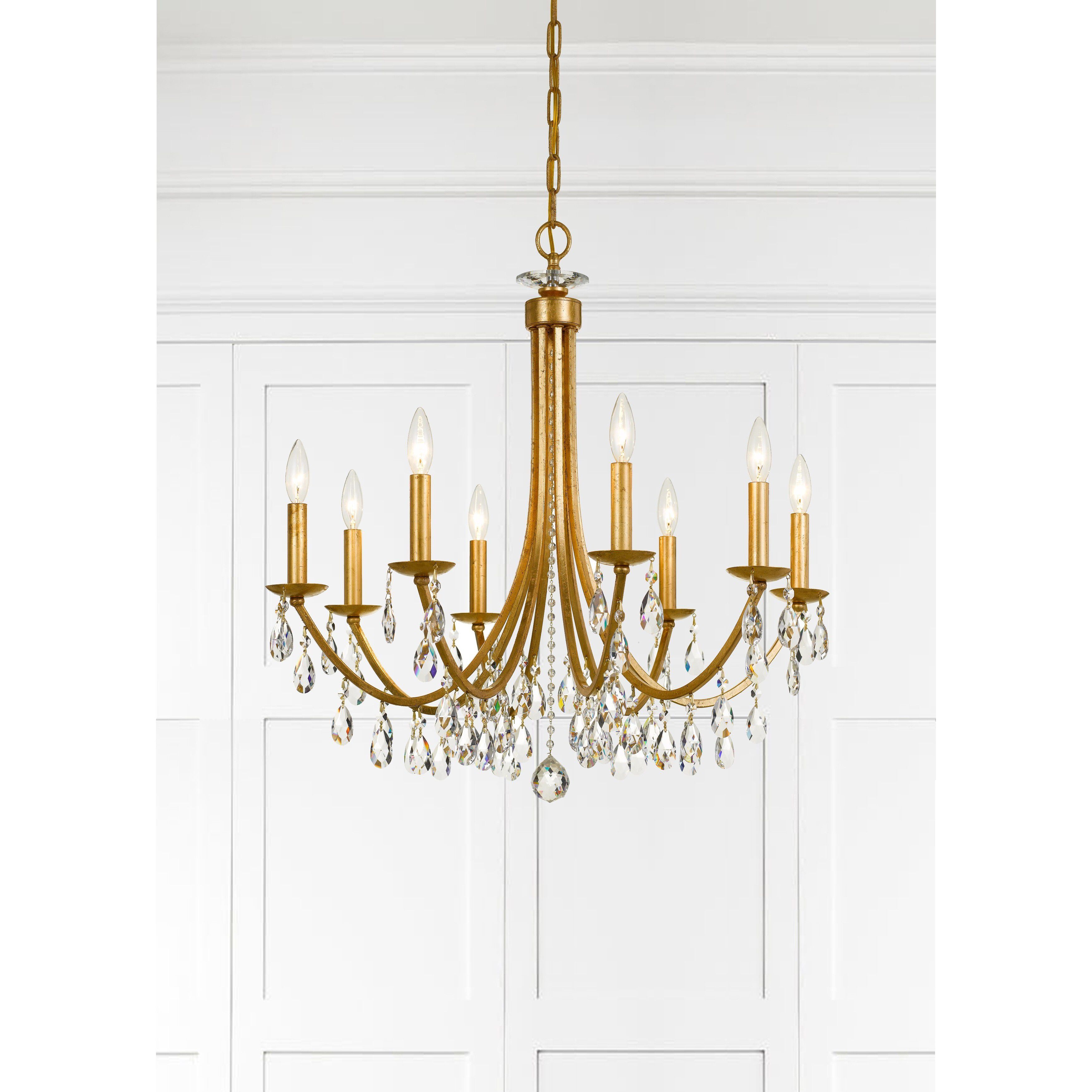 Bridgehampton 8 Light 28 inch Antique Gold Chandelier Ceiling Light in Clear Hand Cut