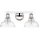 Carver 2 Light 19.5 inch Chrome Bath Vanity Light Wall Light