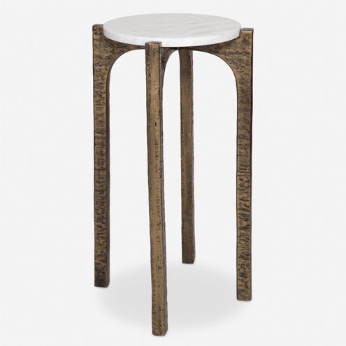 Vivi 22 X 12 inch Antique Brass and Natural Marble Drink Table