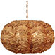 Clamshell 4 Light 37 inch Natural Wood Beads Chandelier Ceiling Light