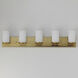 Lateral 5 Light 36 inch Satin Brass Bath Vanity Wall Light in Satin White