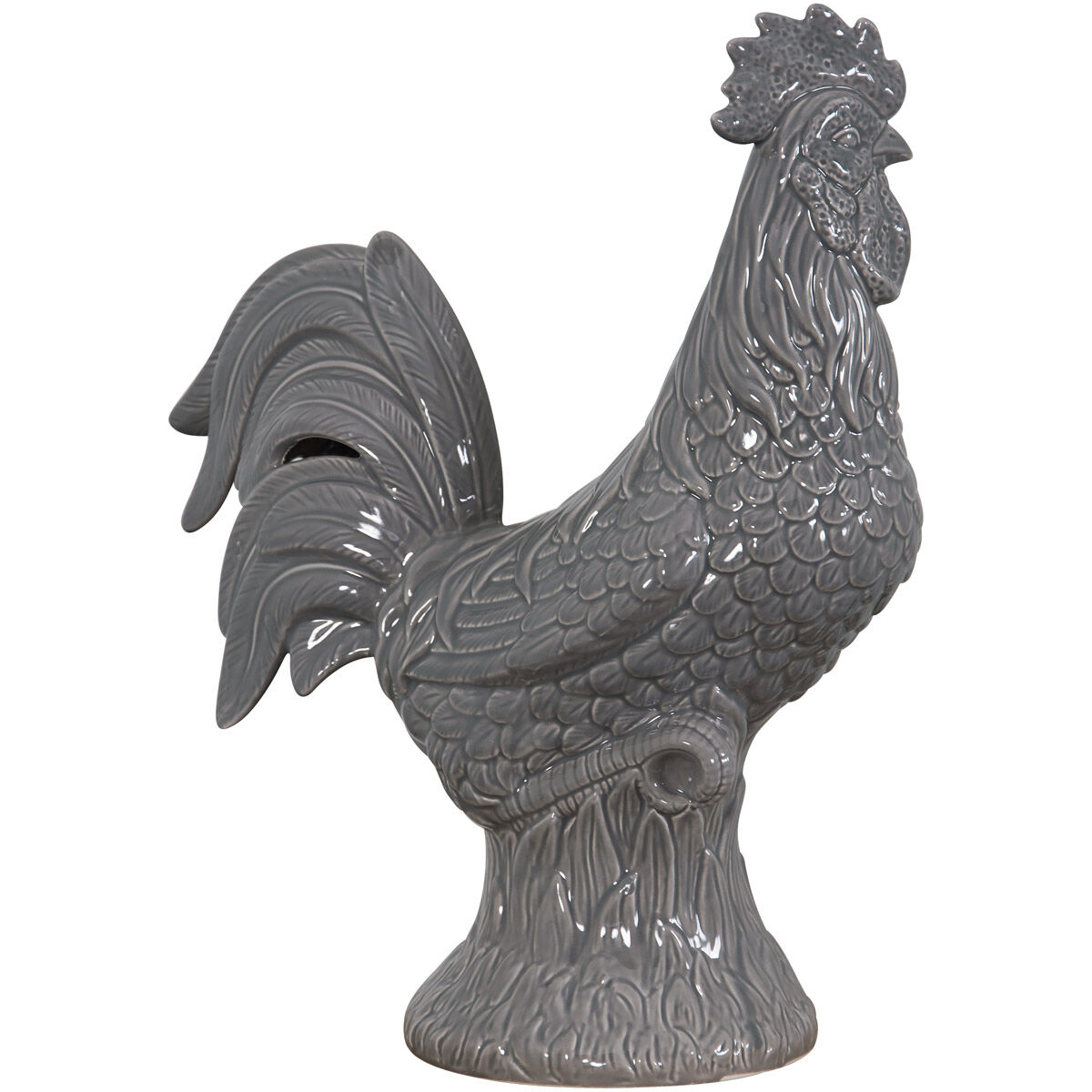 Americana Grey Rooster Statue